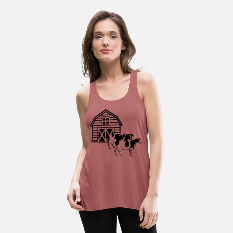 Cow farm with two variegated cows