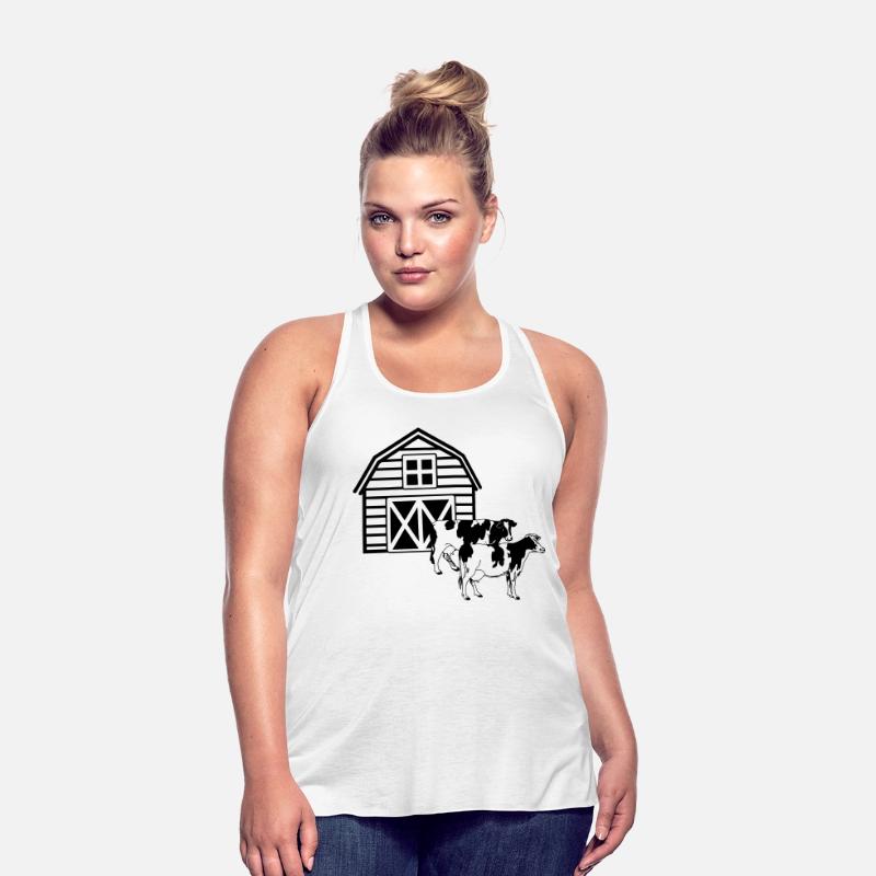 Cow farm with two variegated cows