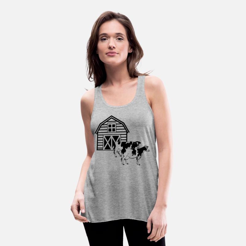 Cow farm with two variegated cows