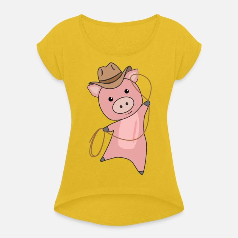 Cowboy Pig Piglet Piggy Western Pink