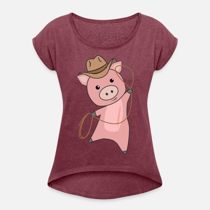 Cowboy Pig Piglet Piggy Western Pink