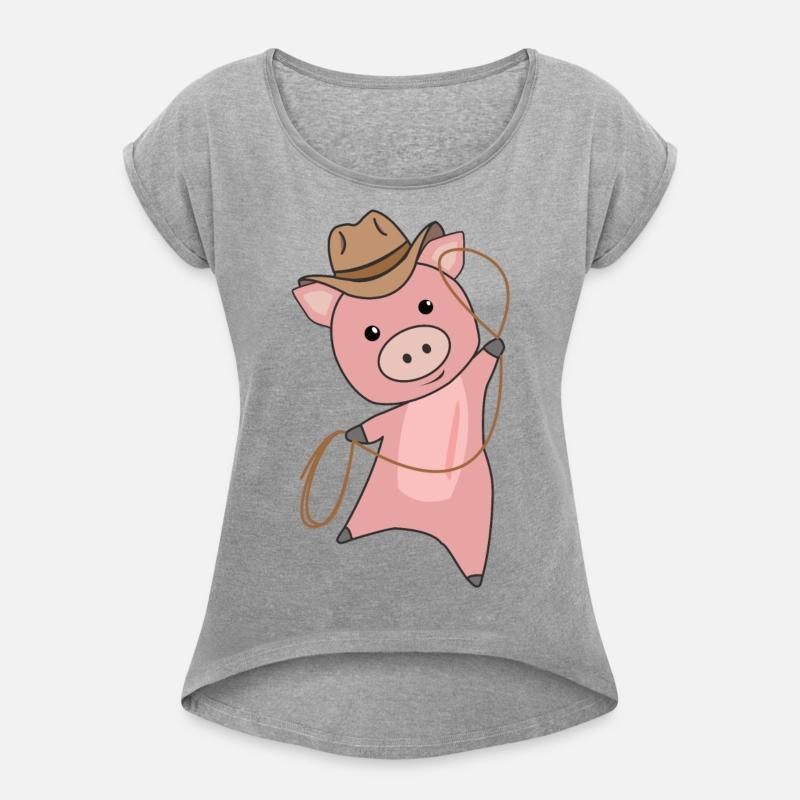 Cowboy Pig Piglet Piggy Western Pink