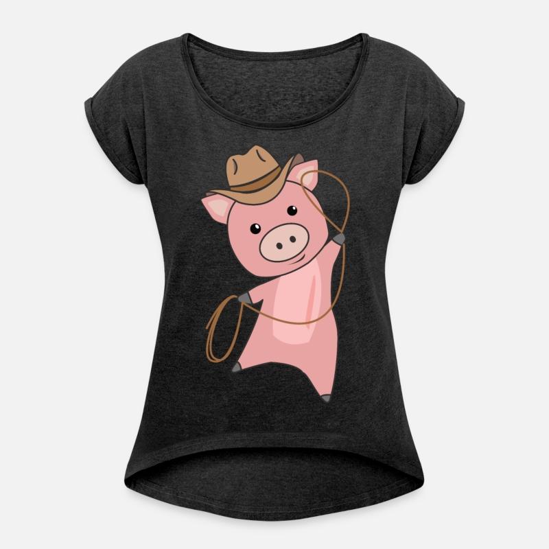 Cowboy Pig Piglet Piggy Western Pink