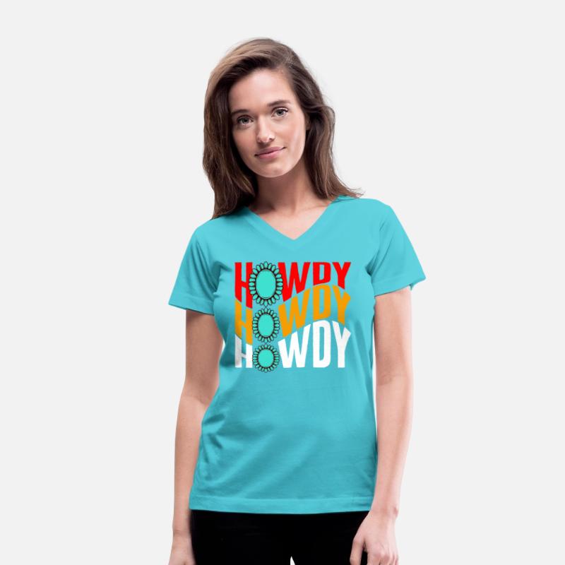 Cowboy Shirt, Howdy Turquoise Gem Tee, Western