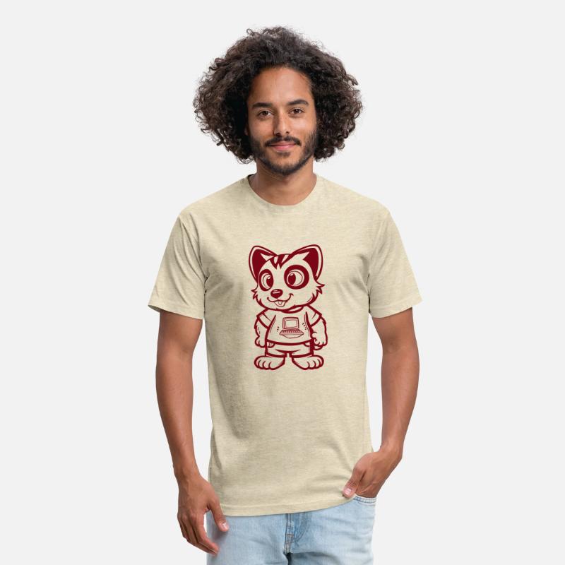 Cute Animal Wears Computer Shirt Vector One Color