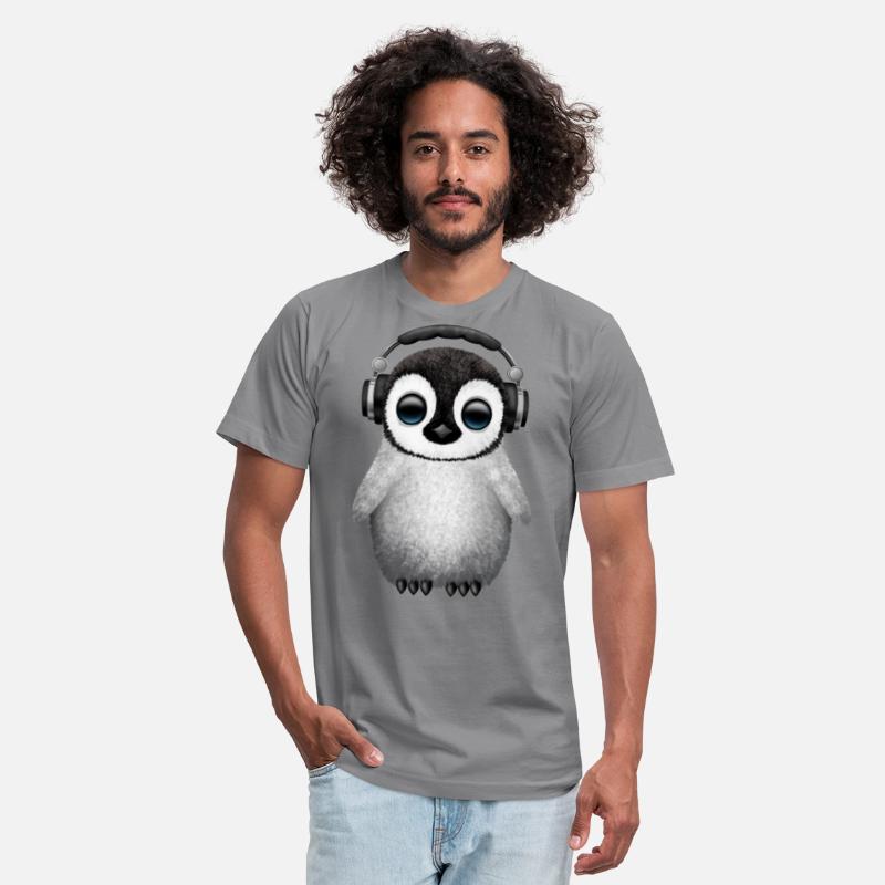 Cute Baby Penguin Dj Wearing Headphones