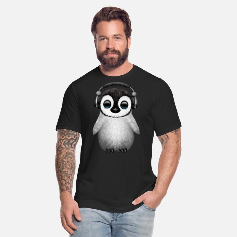 Cute Baby Penguin Dj Wearing Headphones