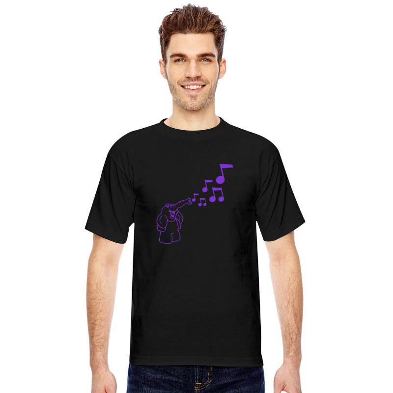 Cute Elephant Music Notes Toot Trunk Trumpet Comic