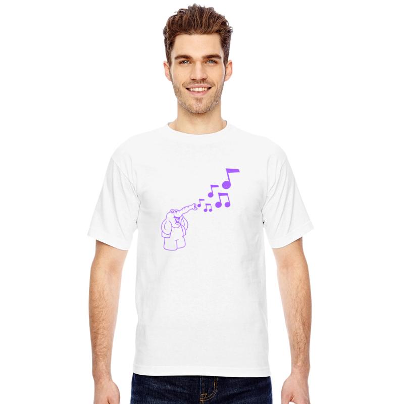 Cute Elephant Music Notes Toot Trunk Trumpet Comic