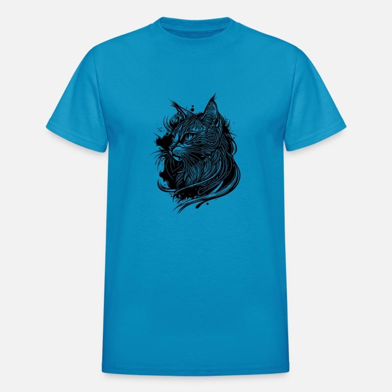 Cute Little Space Domestic Cat In Tattoo Style