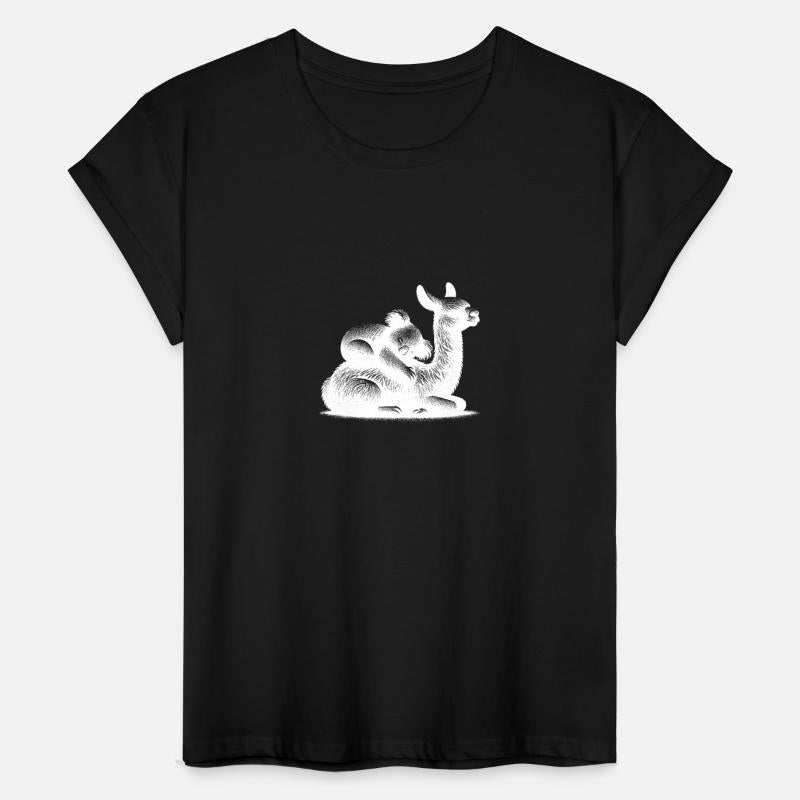 Cute Llama With A Sleeping Koala