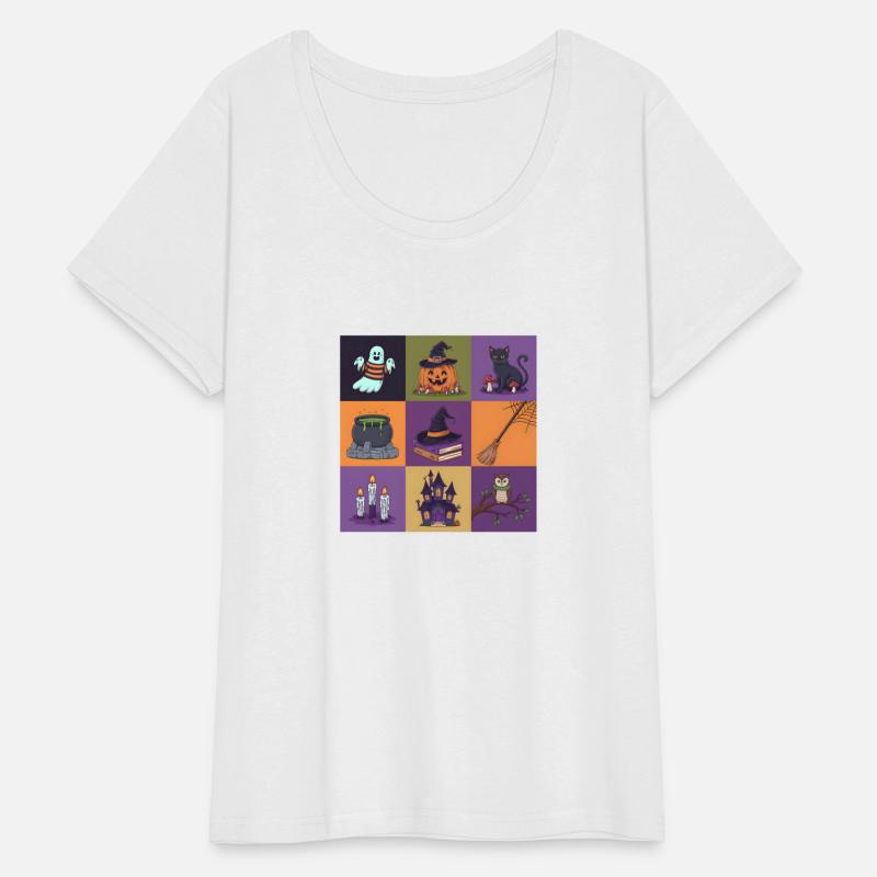 Cute Orange and Purple Spooky Halloween ghost