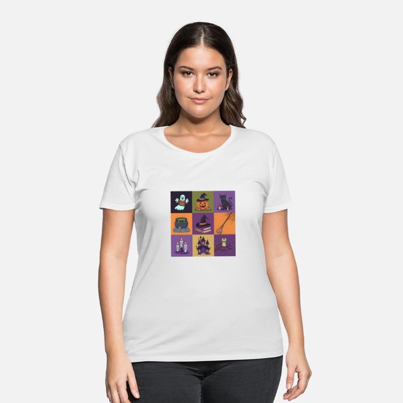 Cute Orange and Purple Spooky Halloween ghost