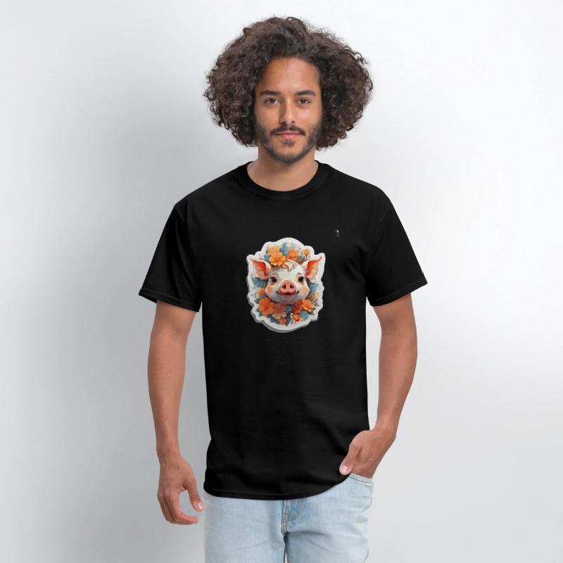 Cute pig nice Ai design t-shirt
