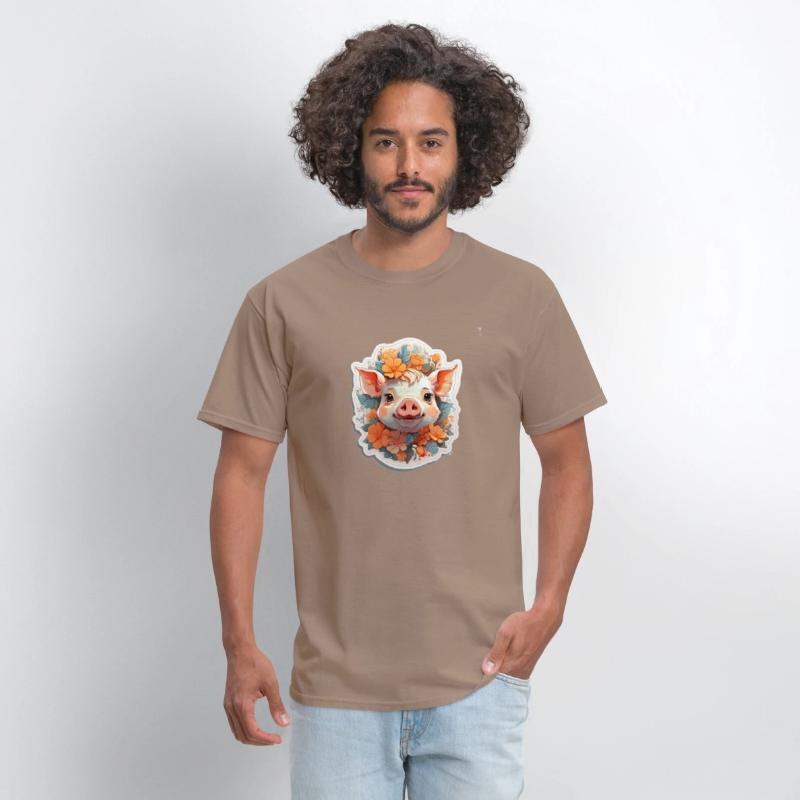 Cute pig nice Ai design t-shirt