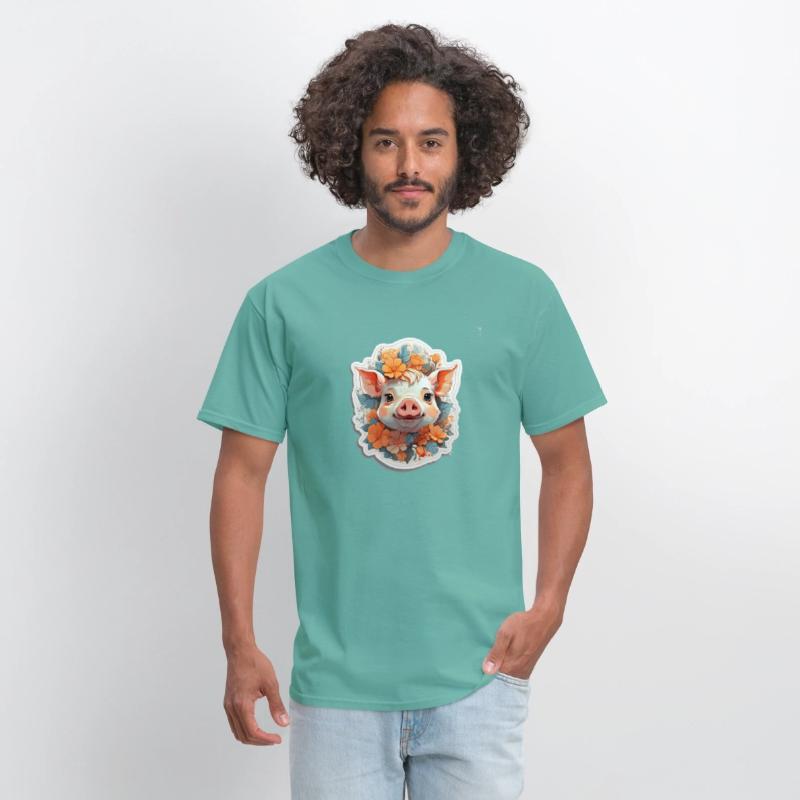 Cute pig nice Ai design t-shirt