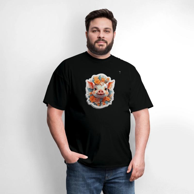 Cute pig nice Ai design t-shirt