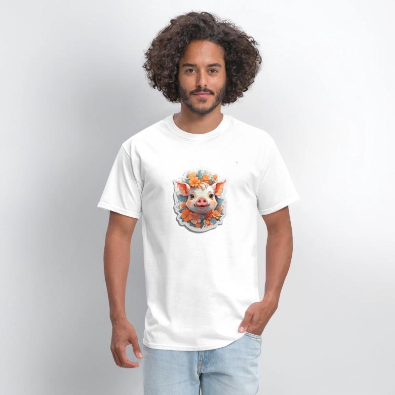 Cute pig nice Ai design t-shirt