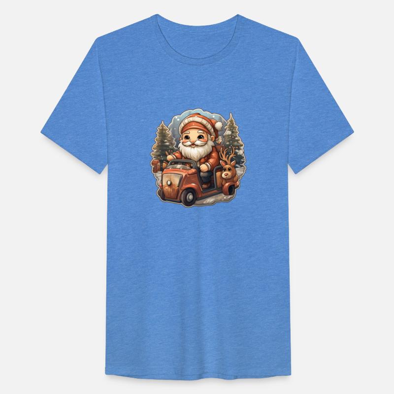 cute santa is driving a sledge