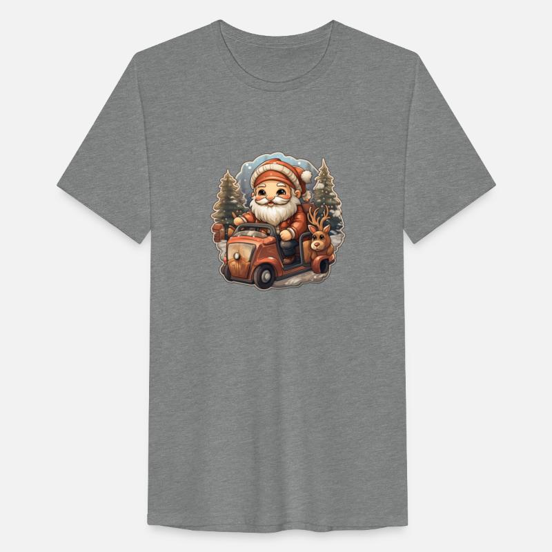 cute santa is driving a sledge