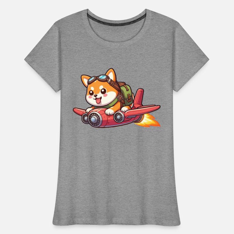 Cute Shiba Inu Flying Jet Airplane