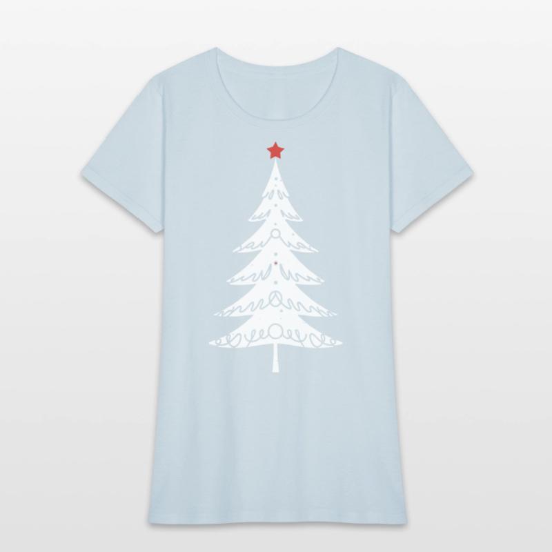 Decorated Minimalistic Christmas Tree - White