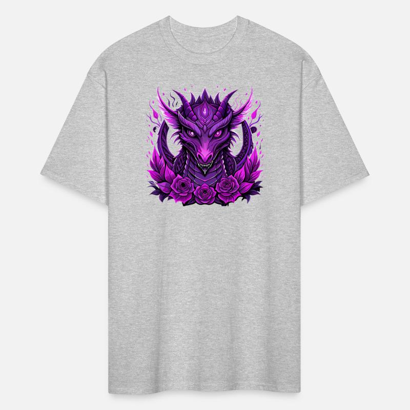 Design featuring a striking purple dragon