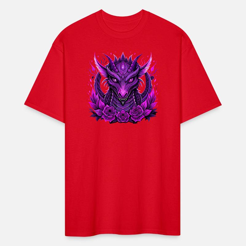 Design featuring a striking purple dragon