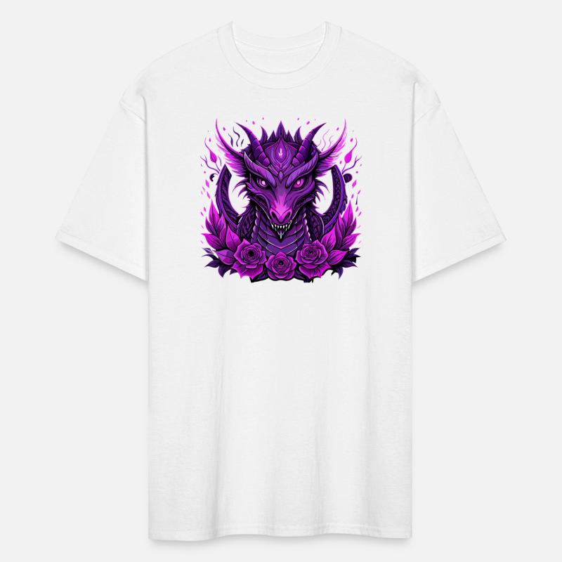 Design featuring a striking purple dragon