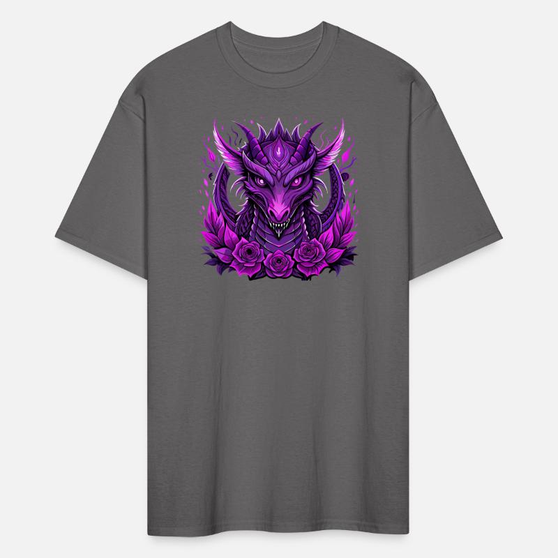 Design featuring a striking purple dragon