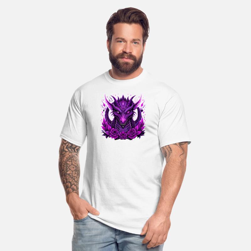 Design featuring a striking purple dragon