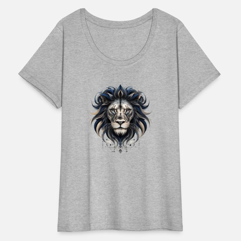 Detailed Illustration Of An Ashen Lion Face