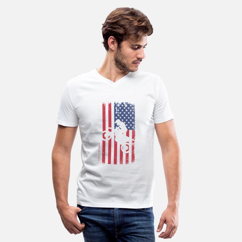 Dirt bike rider american usa flag vintage motobike