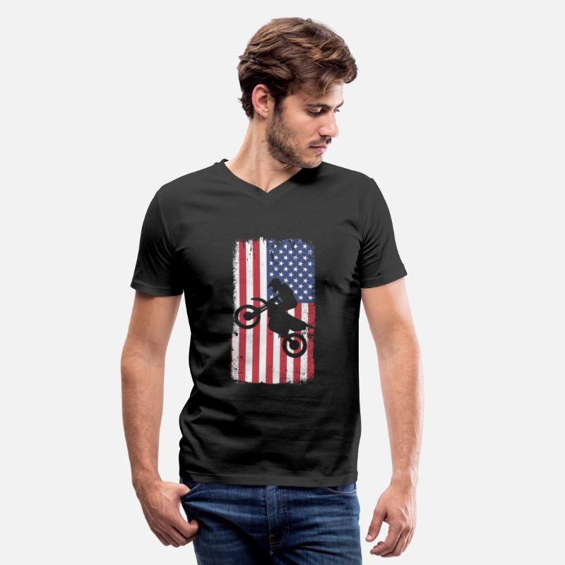 Dirt bike rider american usa flag vintage motobike