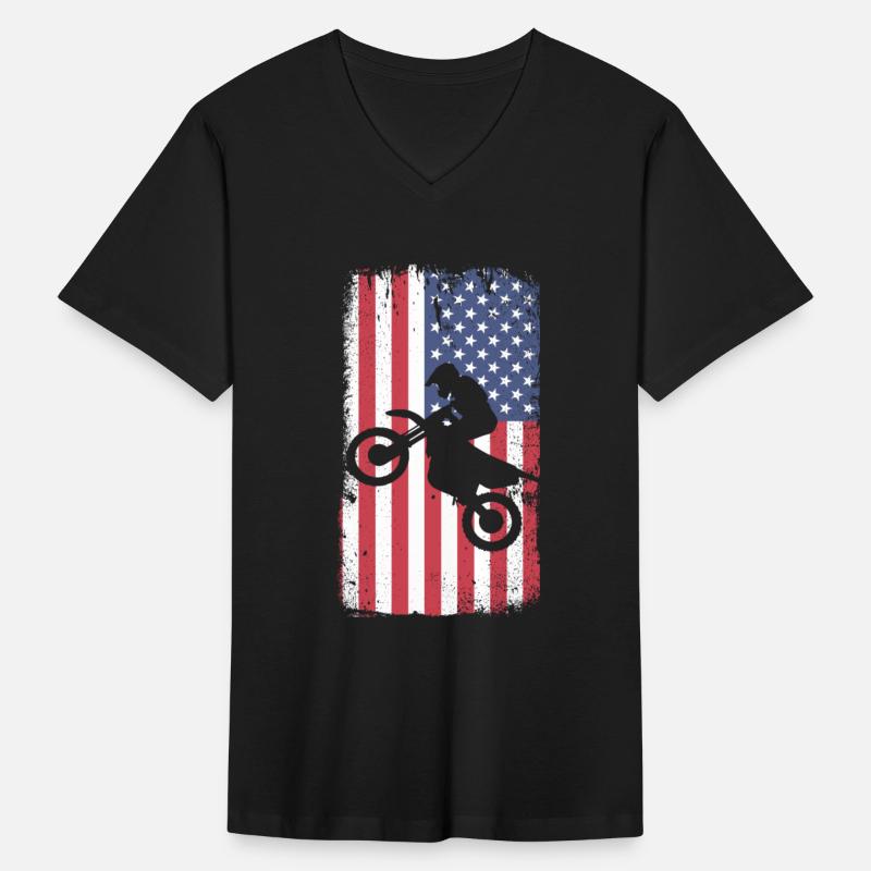Dirt bike rider american usa flag vintage motobike