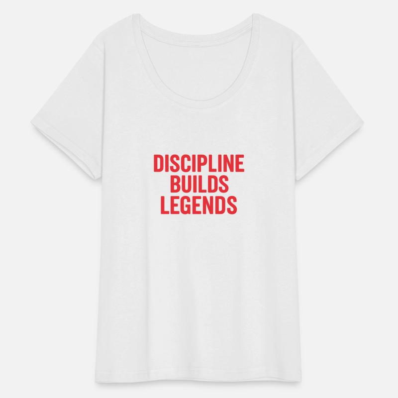 Discipline Builds Legends – Red Motivational Text