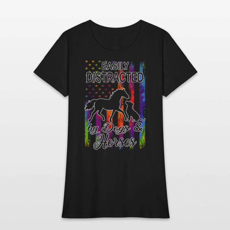 Distracted by Horse & Dog - Horse Lover Equestrian