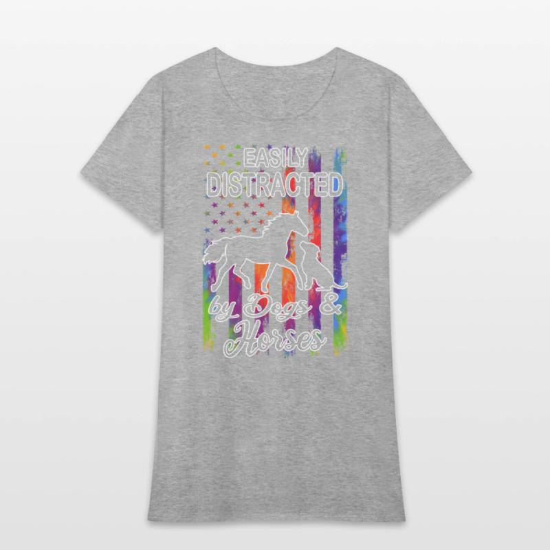 Distracted by Horse & Dog - Horse Lover Equestrian