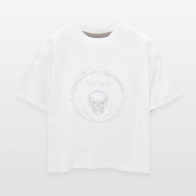 "Savage Skull Circle – Dark Gothic Tribal T-Shirt